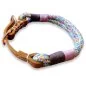 Preview: Halsband aus Tau und Leder, mit Schnalle, flower power und cognac braun Preview: Halsband aus Tau und Leder, mit Schnalle, flower power und cognac braun