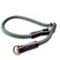 Preview: Halsband Tau und Leder, Zugstop, army green und braun Preview: Halsband Tau und Leder, Zugstop, army green und braun