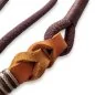 Preview: Leine aus Tau espresso braun, Leder cognac braun mit Flechtungen und Beschlägen edelstahl Preview: Leine aus Tau espresso braun, Leder cognac braun mit Flechtungen und Beschlägen edelstahl