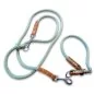 Preview: Leinen-Halsband-Set aus Tau und Leder, Zugstop, holy guacamole und cognac braun Preview: Leinen-Halsband-Set aus Tau und Leder, Zugstop, holy guacamole und cognac braun
