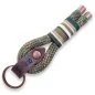 Preview: Schlüsselanhänger aus Tau Farbe seagras Beschläge Farbe kupfer antik und Leder mit Beschriftung "Silke"