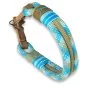 Preview: Zugstop Halsband für Hunde aus Tau / Seil Farbe bombay blau / holy guacamole und Leder Farbe olive. Beschläge messing antik. Preview: Zugstop Halsband für Hunde aus Tau / Seil Farbe bombay blau / holy guacamole und Leder Farbe olive. Beschläge messing antik.