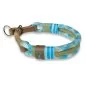 Preview: Zugstop Halsband für Hunde aus Tau / Seil Farbe bombay blau / holy guacamole und Leder Farbe olive. Beschläge messing antik. Preview: Zugstop Halsband für Hunde aus Tau / Seil Farbe bombay blau / holy guacamole und Leder Farbe olive. Beschläge messing antik.