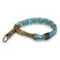 Preview: Zugstop Halsband für Hunde aus Tau / Seil Farbe bombay blau / holy guacamole und Leder Farbe olive. Beschläge messing antik. Preview: Zugstop Halsband für Hunde aus Tau / Seil Farbe bombay blau / holy guacamole und Leder Farbe olive. Beschläge messing antik.