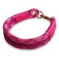 Preview: Halsband Tau und Leder, wild fuchsia