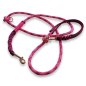 Preview: Leine Tau wild fuchsia und Leder rosa