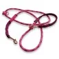 Preview: Leine Tau wild fuchsia und Leder rosa Preview: Leine Tau wild fuchsia und Leder rosa