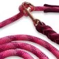 Preview: Leine Tau wild fuchsia und Leder rosa Preview: Leine Tau wild fuchsia und Leder rosa