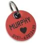Preview: Hundemarke für kleine Hunde 25/30mm mit Gravur aus Leder mit Gravur Name und Telefonnummer. Farbe cherry Preview: Hundemarke für kleine Hunde 25/30mm mit Gravur aus Leder mit Gravur Name und Telefonnummer. Farbe cherry