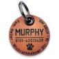Preview: Hundemarke aus Leder mit Gravur Name, Adresse, Telefonnummer. Farbe vintage chocolate