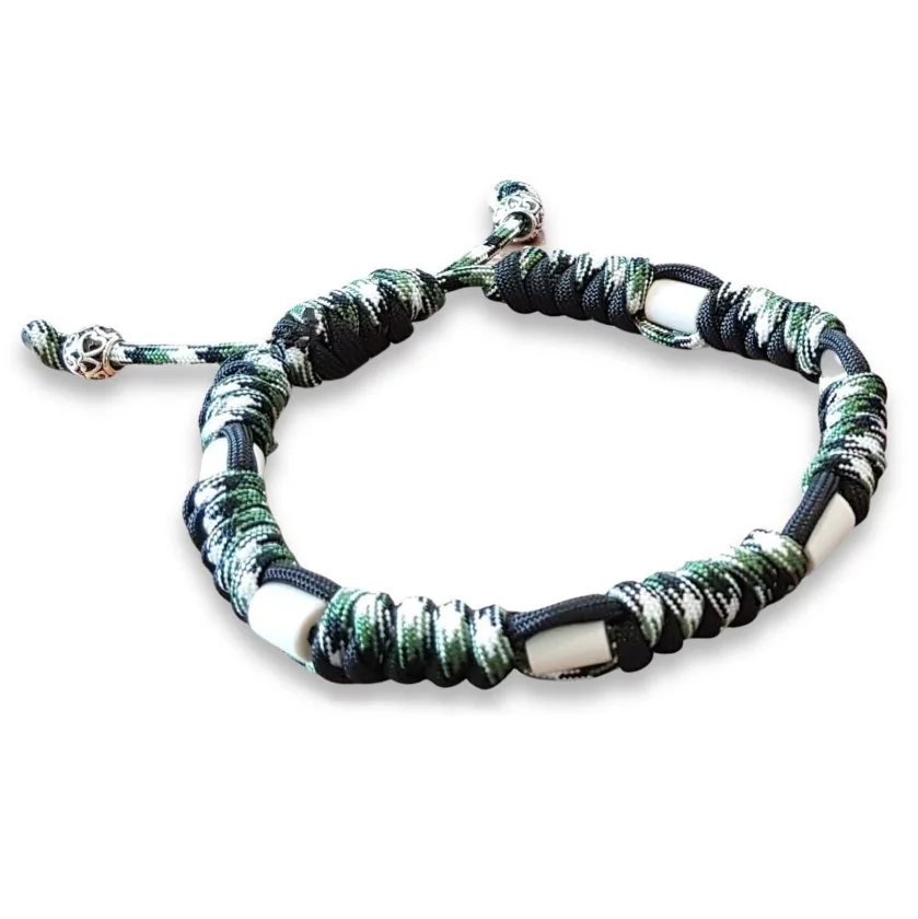 EM-Keramik-Halsband aus Paracord mit EM-Keramik s f camo / schwarz