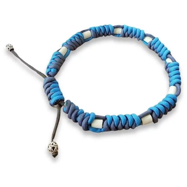EM-Keramik-Halsband aus Paracord caribbean / navy blau