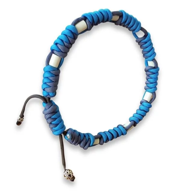 EM-Keramik-Halsband aus Paracord caribbean / navy blau