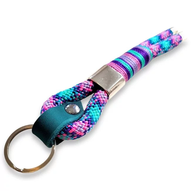 Schlüsselanhänger aus Tau Farbe frozen fairy Beschläge Farbe nickel und Leder
