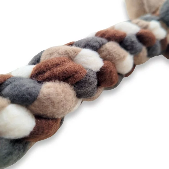 Zergel Zerrspielzeug Hundespielzeug aus Fleece taupe, beige, dunkelbraun und creme