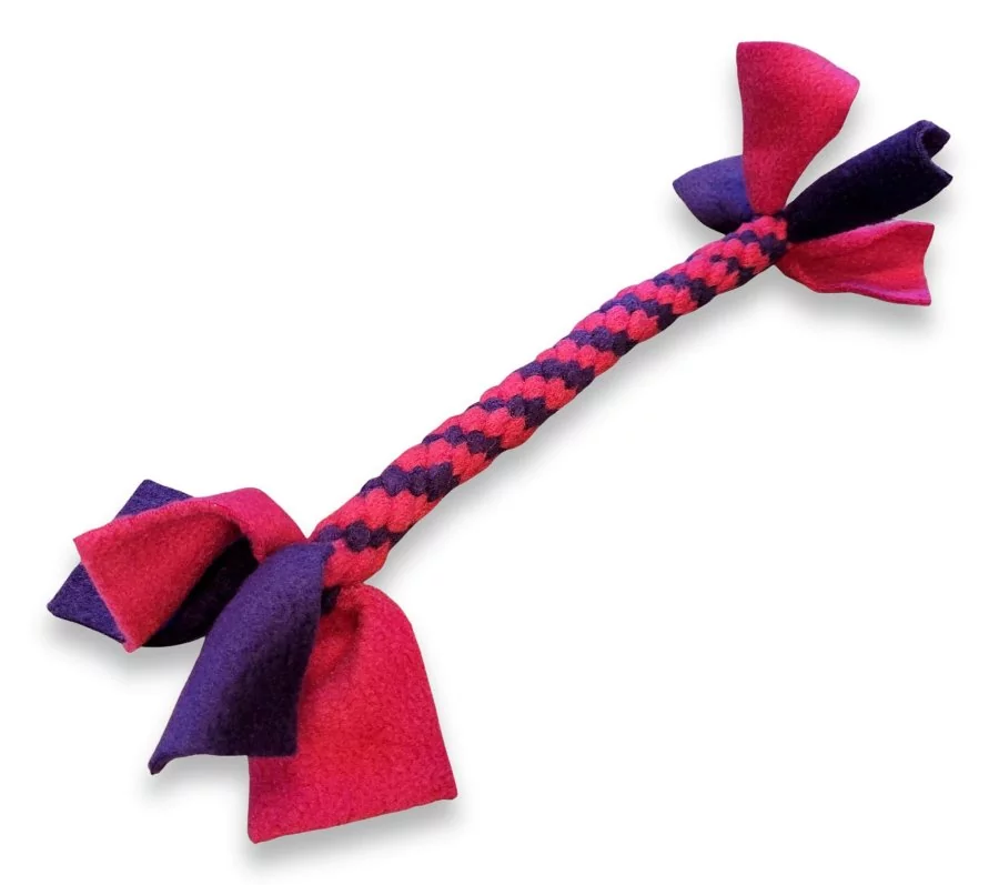 Zergel Zerrspielzeug Hundespielzeug aus Fleece lila und pink
