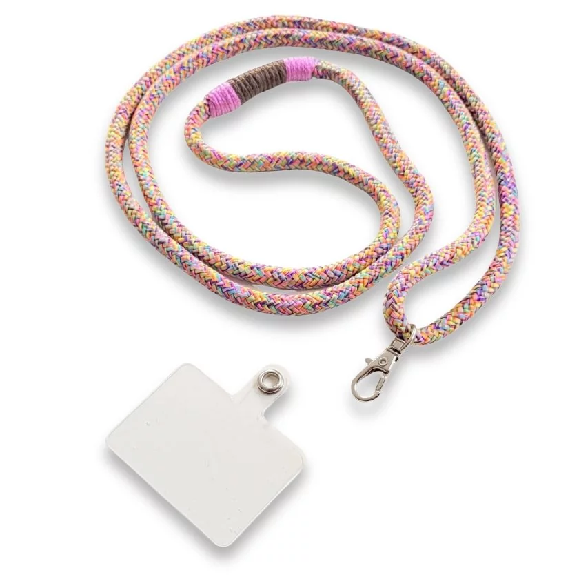 Handykette aus Tau Farbe flower power Beschläge Farbe silbern