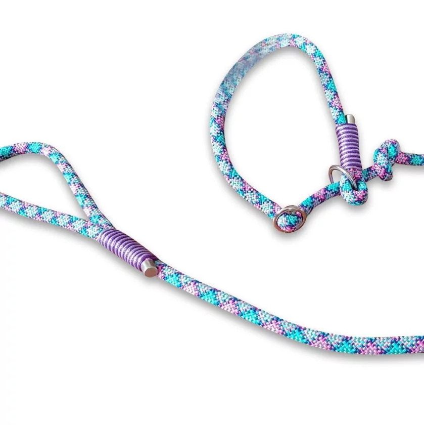 Retrieverleine Moxonleine mit Zugstop aus Tau, frozen fairy Retrieverleine Moxonleine mit Zugstop aus Tau, frozen fairy