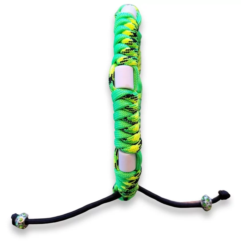 EM-Keramik-Halsband aus Paracord mit EM-Keramik dragonfly / ultra neon grün