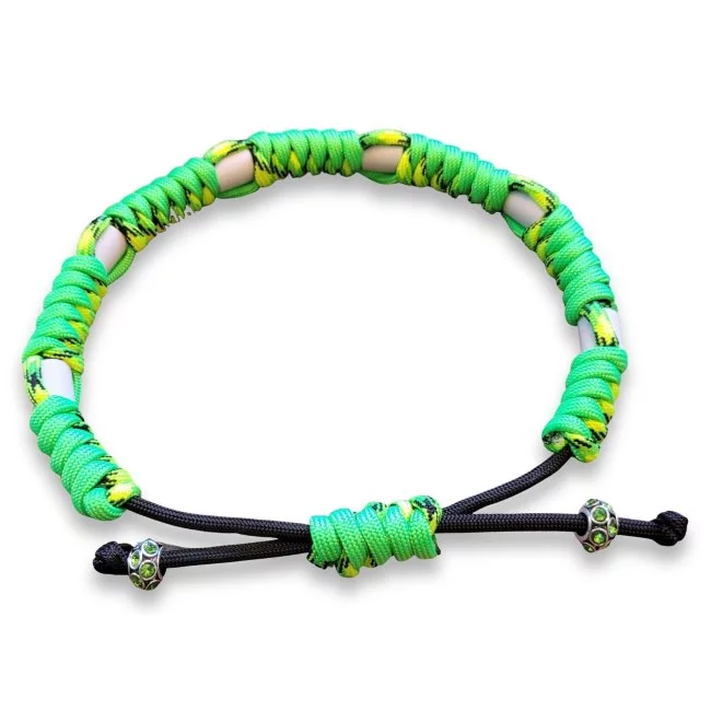 EM-Keramik-Halsband aus Paracord mit EM-Keramik dragonfly / ultra neon grün