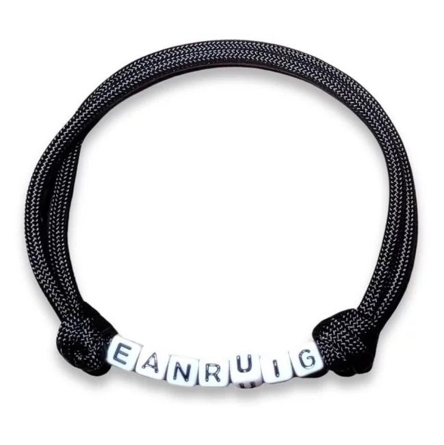 Welpen-Halsband / Markierungshalsband mit Namensperlen: schwarz