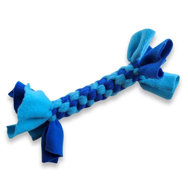Zergel Zerrspielzeug Hundespielzeug aus Fleece türkis und royalblau