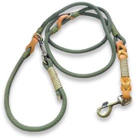 Leine Leder und Tau, army green