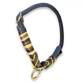 Halsband Tau und Leder, Zugstop, schwarz