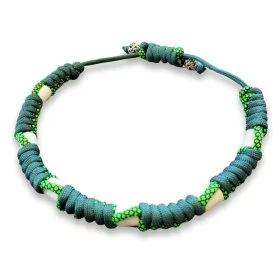 Mobile Preview: EM-Keramik-Halsband aus Paracord mit EM-Keramik alphine grün / neon green diamonds