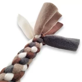 Mobile Preview: Zergel Zerrspielzeug Hundespielzeug aus Fleece taupe, beige, dunkelbraun und creme