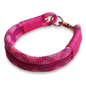 Halsband Tau und Leder, wild fuchsia